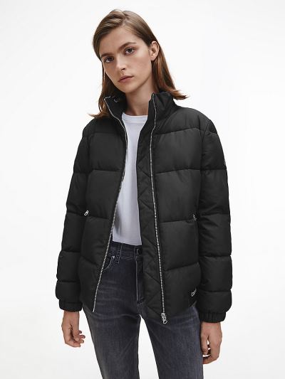Calvin Klein Ruhák HU710693 | Calvin Klein Recycled Polyester Női Pufi Dzseki Fekete